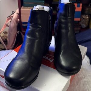 Waverly Sleek Black Ankle Booties by Propet wide width NEW
